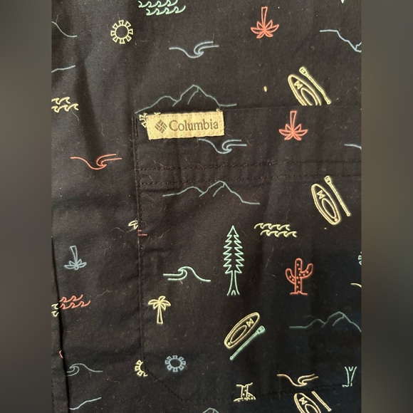 Navy Columbia Short Sleeve Button-Up‎ Shirt medium. NWT - Picture 4 of 5